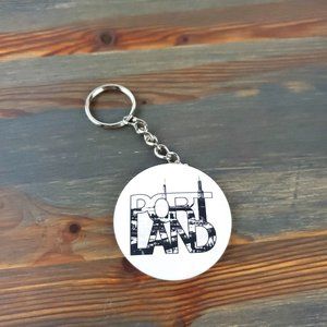2 inch Round Portland Key Chain Metal and Plastic Pinback Style. So Cool!
